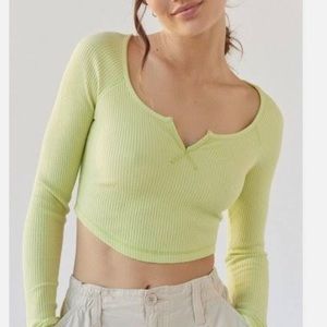 Urban outfitters long sleeve lime green top